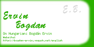 ervin bogdan business card