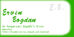 ervin bogdan business card